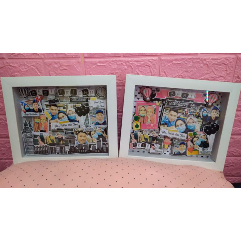 Jual Kado Farewell Kenang-Kenangan Teman Kantor Scrapframe Foto 3D size