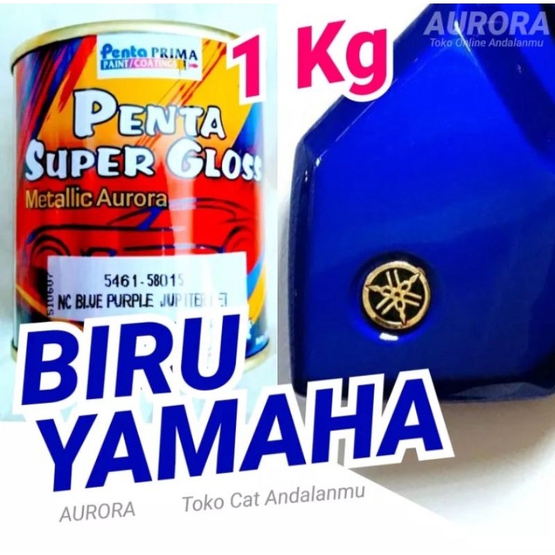 Jual Cat Biru Yamaha Metalik 1Kg Penta Super Gloss Blue Purple Jupiter ...