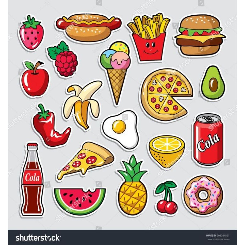 Jual STIKER AESTHETIC Food Scrapbook Stiker DIY Dekorasi Dairy | Shopee