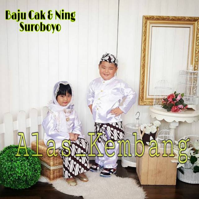Jual Baju Cak Dan Ning Surabaya / Baju adat Surabaya u/Anak TK & SD