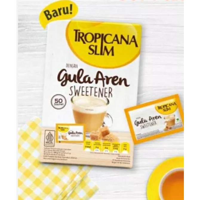 Jual BOX Tropicana Slim Gula Aren Sweetener 50 Sachet Diet Manis ...