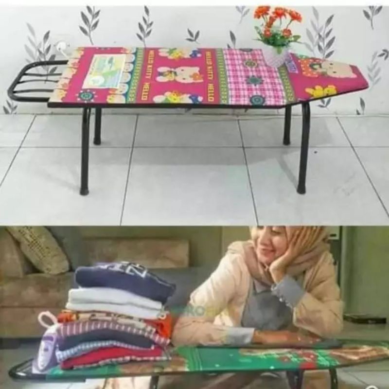 Jual MEJA SETRIKA LIPAT KAKI PENDEK (WARNA MOTIF TERGANTUNG STOK TOKO