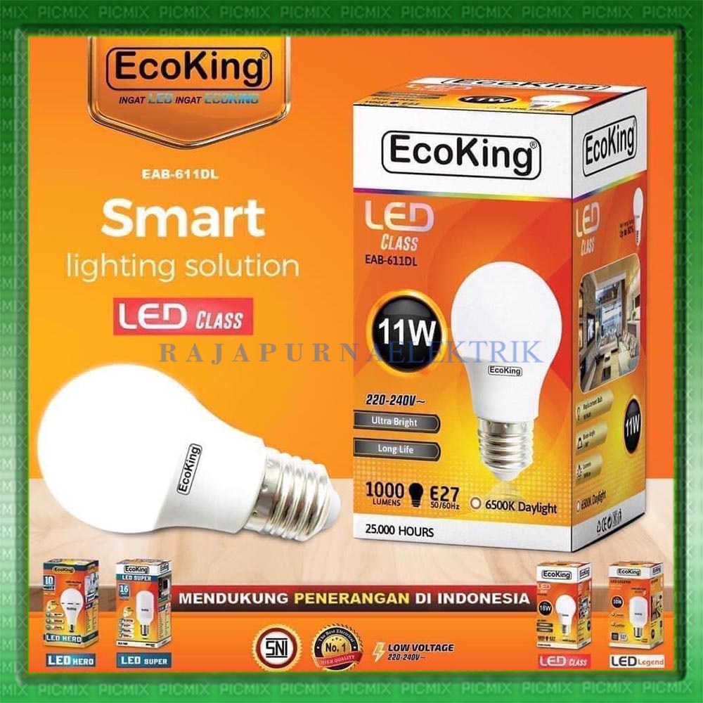 Jual Lampu Led 11w 11 Watt Ecoking Super Terang Tahan Lama Shopee