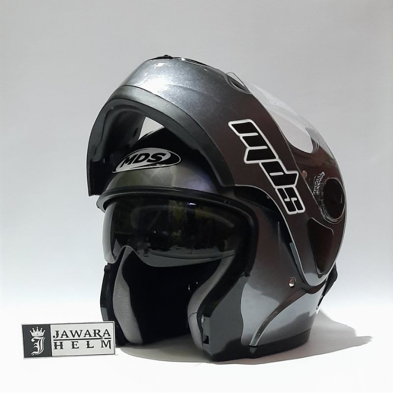 Jual HELM MDS PRO RIDER PRORIDER GUNMETAL ABU ABU MODULAR | Shopee ...