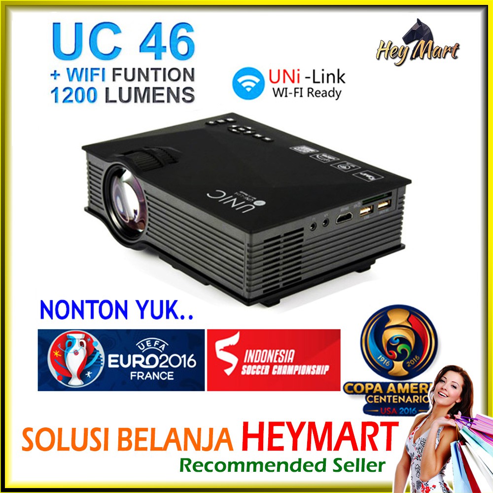 Jual Unic UC46 WIFI 1200 Lumens Mini Projector - Proyektor Infokus ...