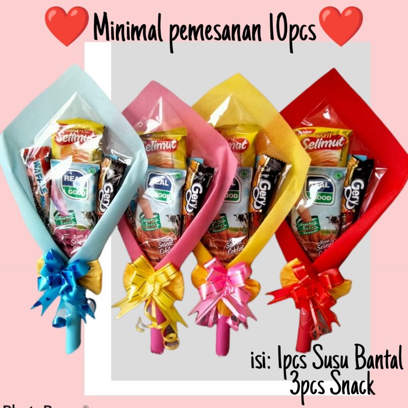 Jual Souvenir - Parcel Buket Snack Mini Murah Meriah - 6 Snack + Susu -  Kota Bekasi - Dzy Art