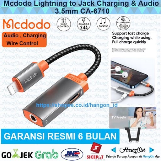 Jual Mcdodo Converter Lightning To Jack Mm Splitter Audio Converter