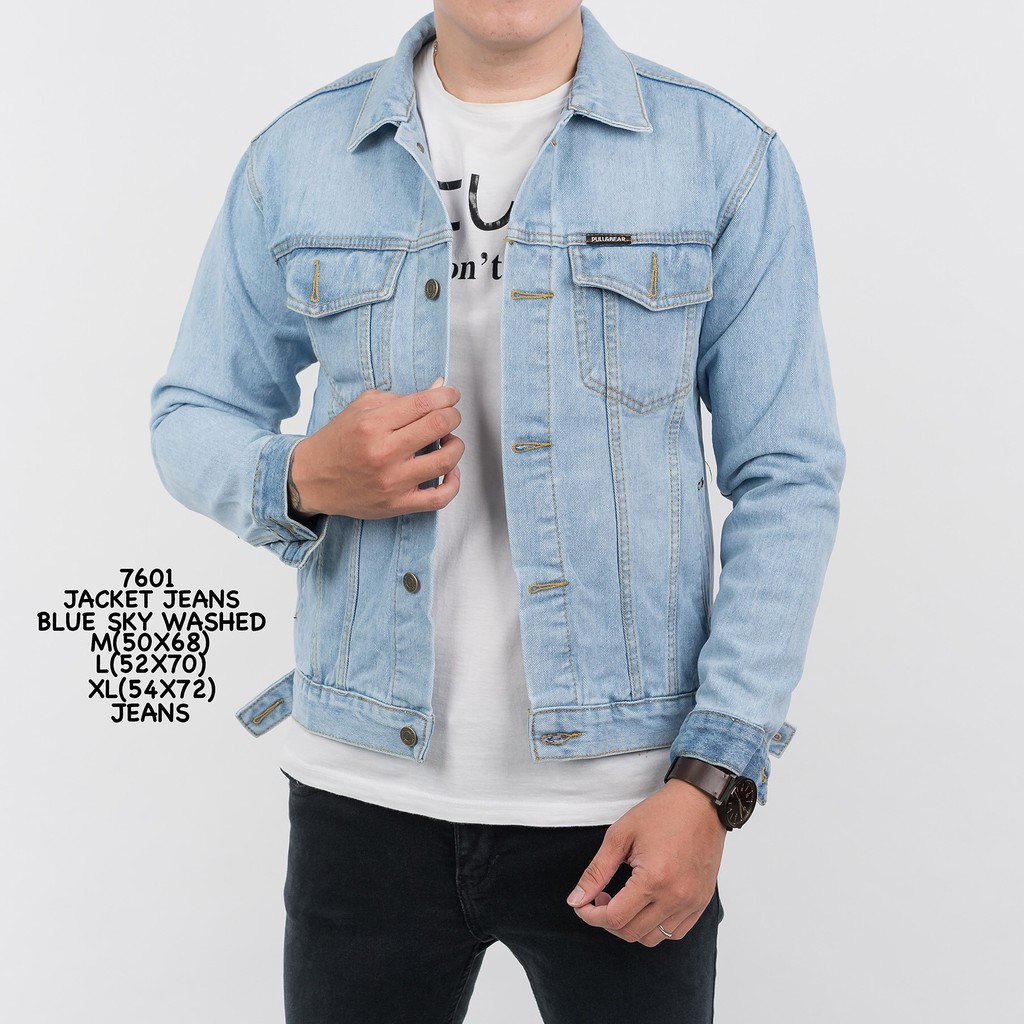 HIDEOMENSTORE 7601 JACKET JEANS BLUE SKY WASHED JAKET DENIM LEVIS DISTRO PRIA