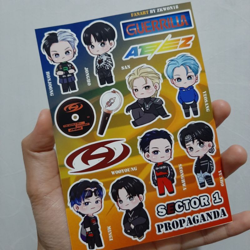 Jual Sticker Chibi ATEEZ GUERILLA Fanart by zkwon18 | Shopee Indonesia