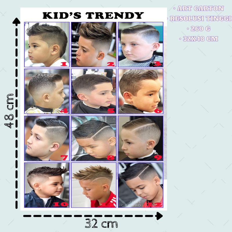 Jual Poster pangkas rambut anak / Model rambut pria / model potong