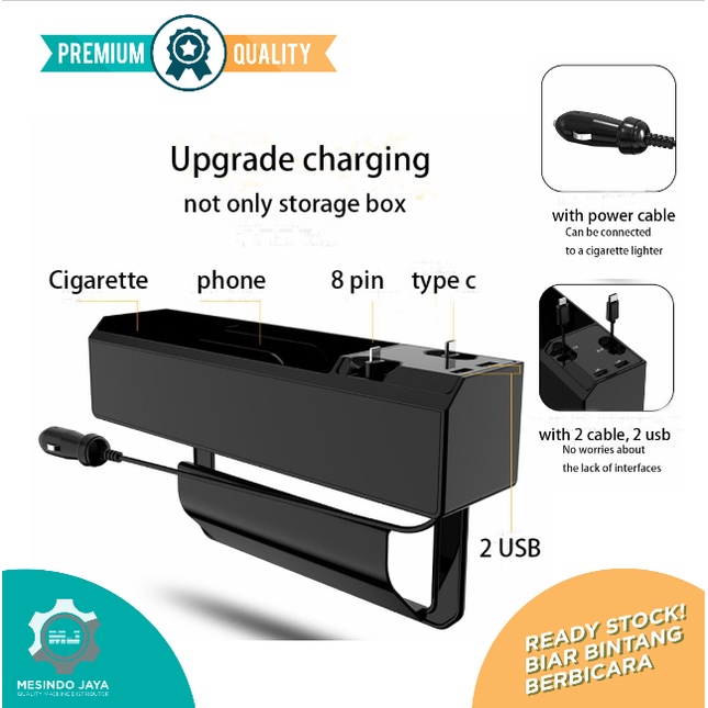 Jual Rak Samping Jok Mobil - Car Seat Gap Dual Charging 2 USB Charger ...