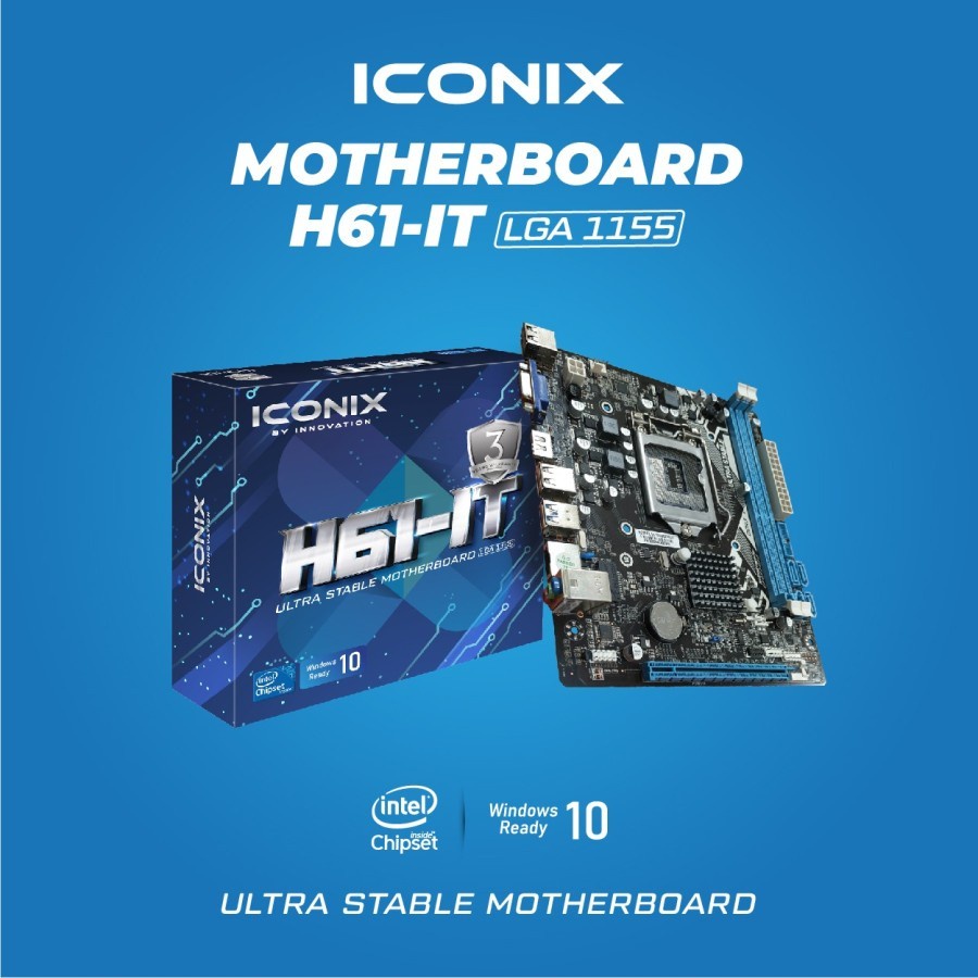 Jual Motherboard Iconix H61 It Socket Lga 1155 Shopee Indonesia