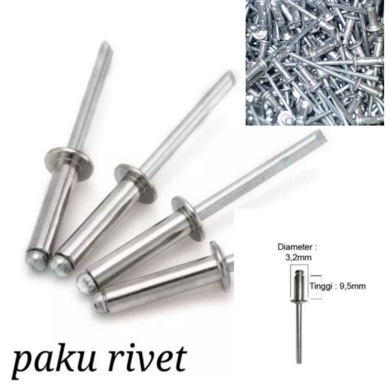 Jual Paku Rivet Type 435 Isi 1000 Pcs | Shopee Indonesia