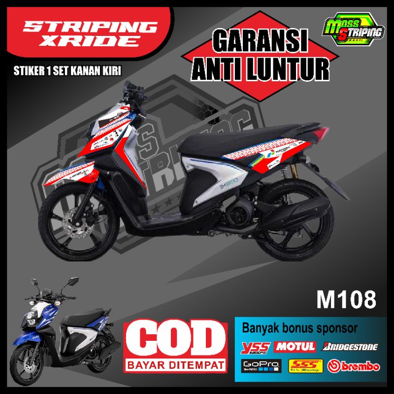 Jual stiker x ride 125 cc / stiker Xride 125 variasi list Mandalika ...