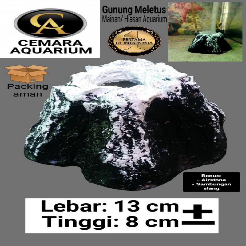Jual hiasan aquarium/ aquarium/ gunung meletus/ mainan aquarium/ hewan ...
