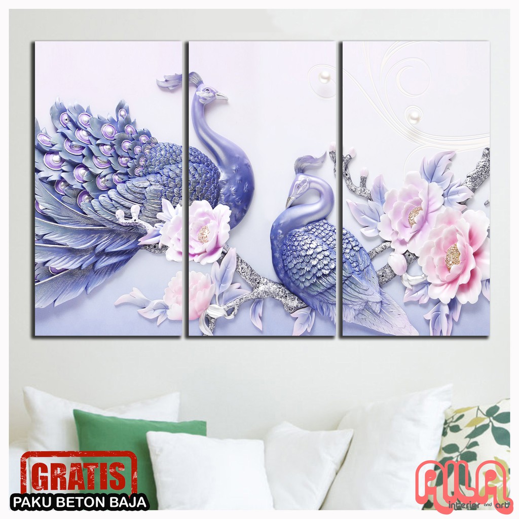 Jual Hiasan Dinding Burung Merak T5 (60x40cm) | Shopee Indonesia