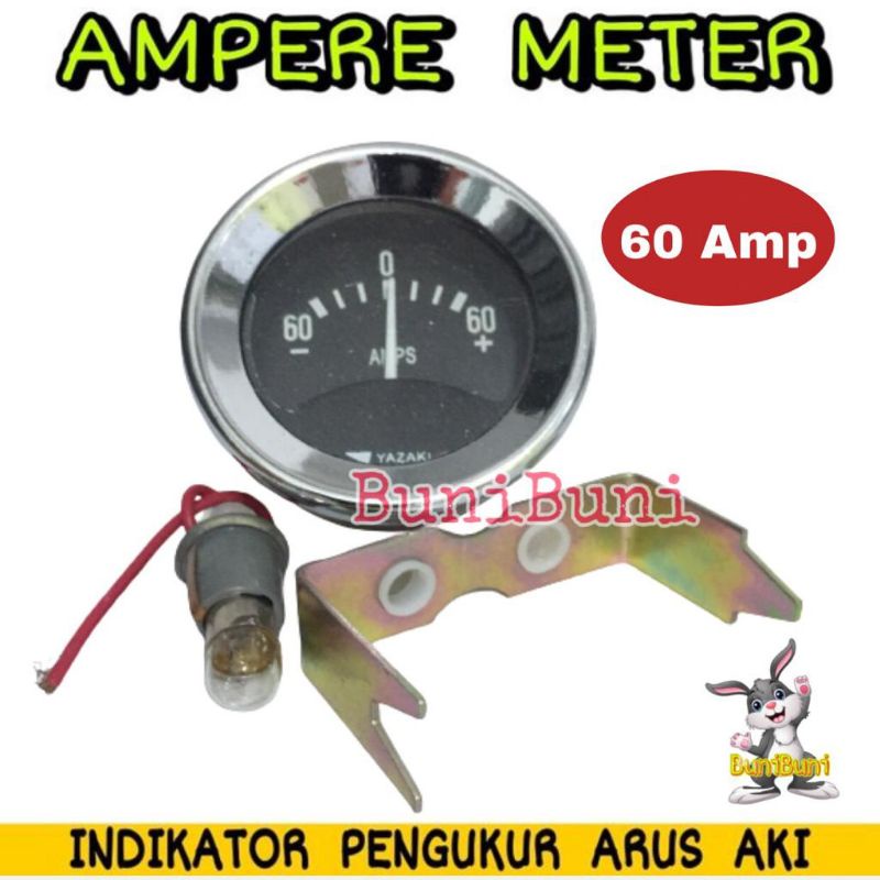 Jual Ampere Meter DC / Amper Cas / Indikator Pengukur Arus Aki Mobil