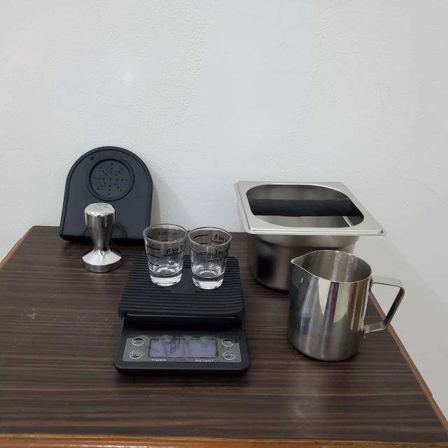 Jual Paket perlengkapan mesin alat kopi timbangan tamper tamping mat