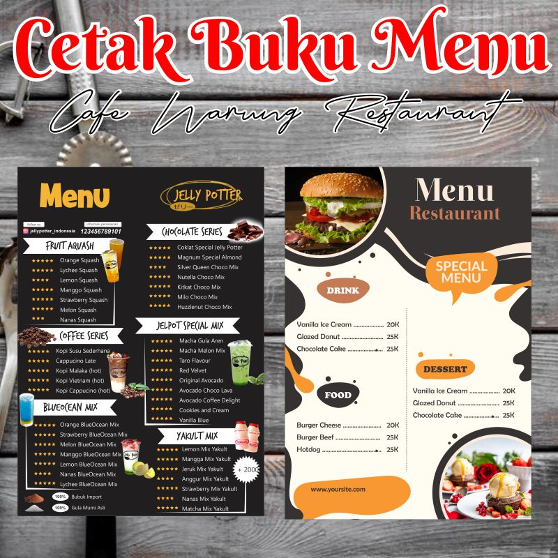 Jual Cetak Buku Menu Kafe Custom Desain Sesukamu Shopee Indonesia