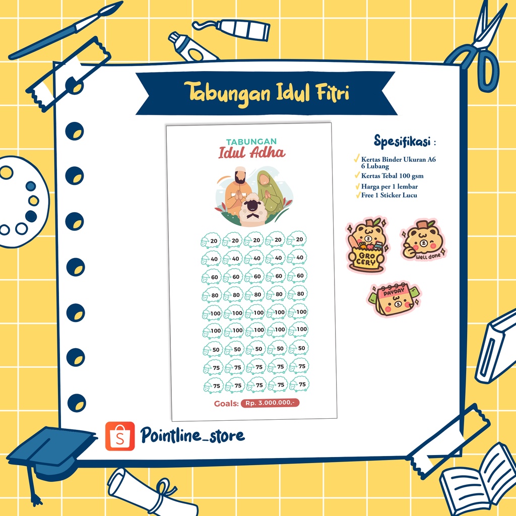 Jual Tabungan Hewan Qurban / Binder Tabungan Idul Adha A6 / Saving