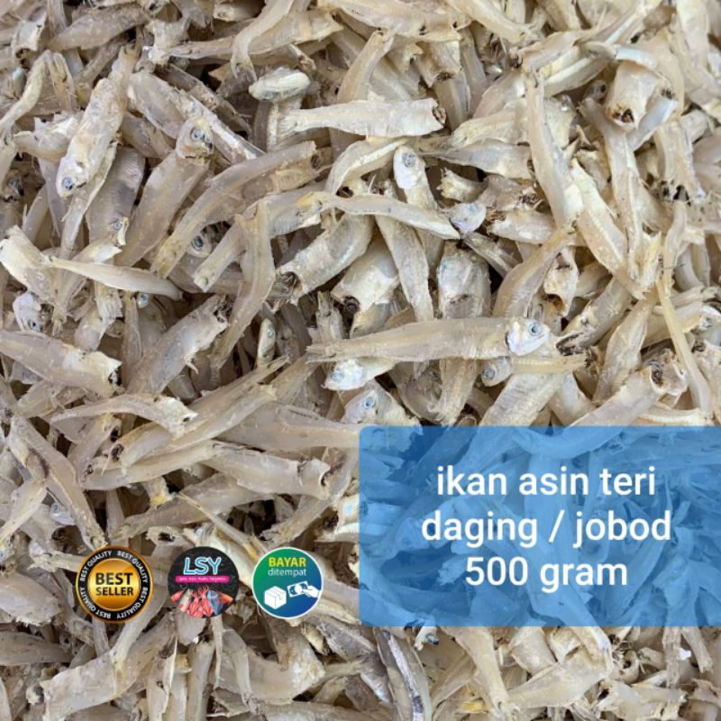 Jual ikan asin teri daging / teri jobod super 500 gram | Shopee Indonesia