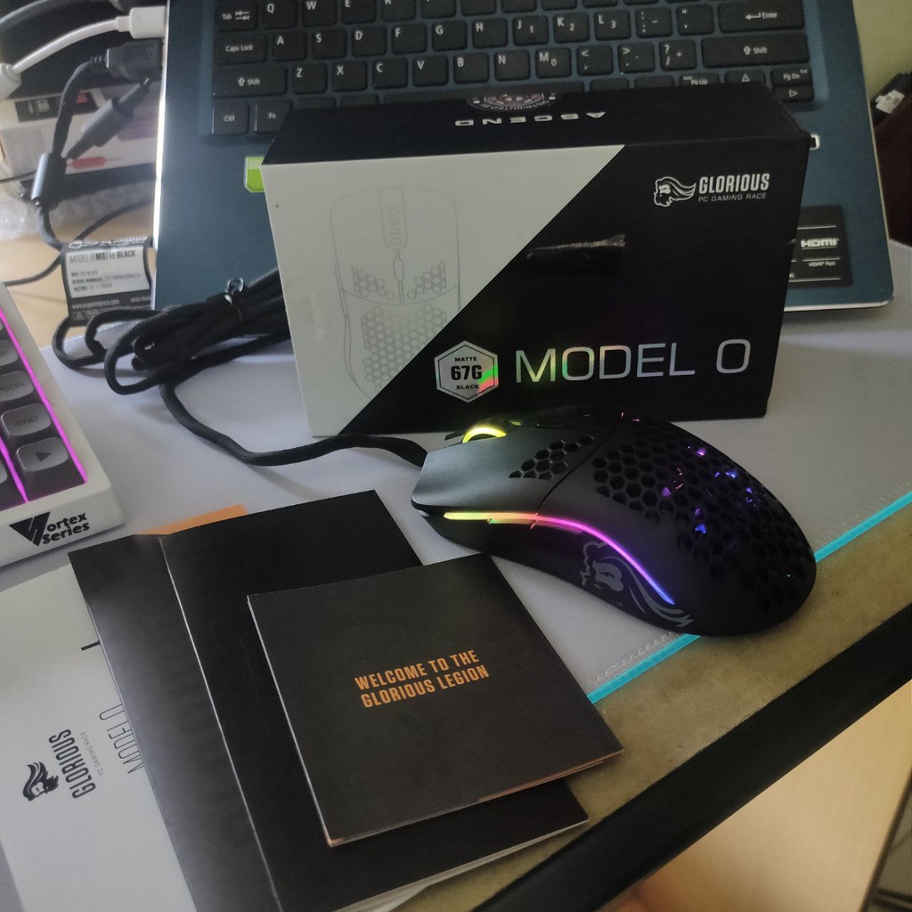 Jual Glorious Model O (67g) Mulus Fullset Matte Black RGB Gaming
