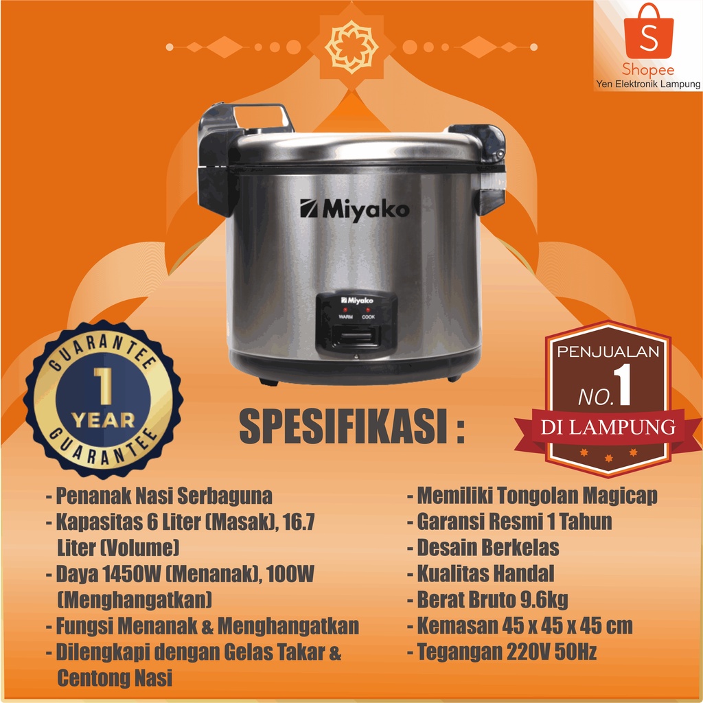 Jual Magic Com MIYAKO MCG 171 Penanak Nasi Serbaguna 6 Liter - Magic ...