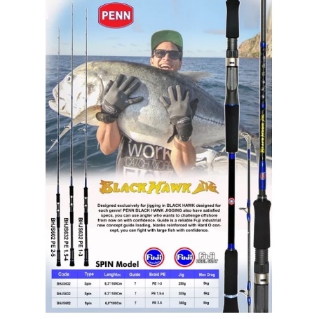 Jual joran PENN black Hawk S602 pe 2 -5 | Shopee Indonesia