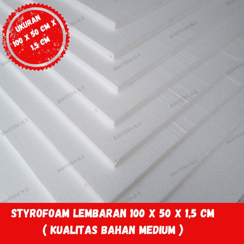 Jual Styrofoam Lembaran 1,5 Cm Medium Ukuran 100 X 50 Cm / Papan ...