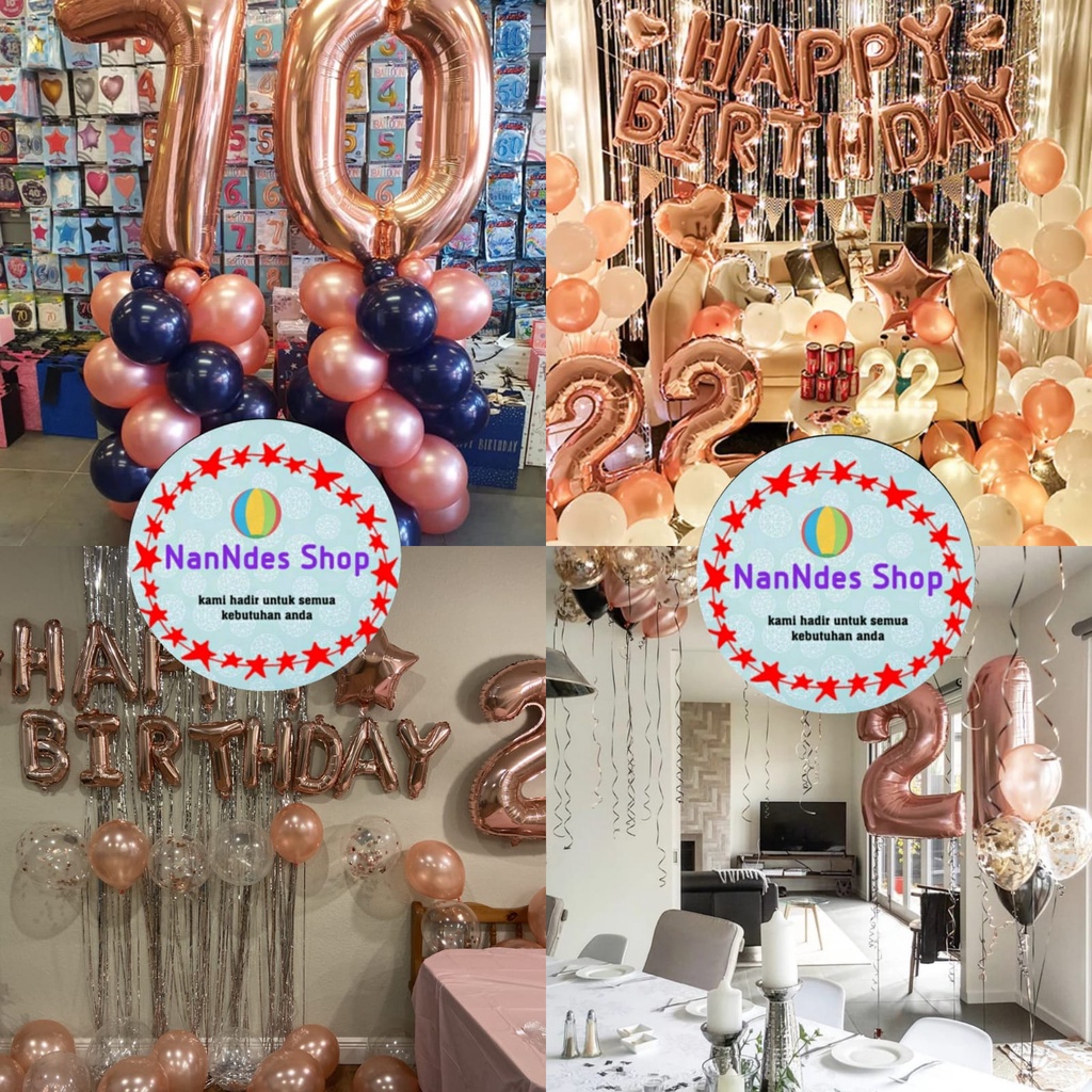 Jual Balon Angka Jumbo Rose Gold Cm Balon Foil Besar Custom Nomor