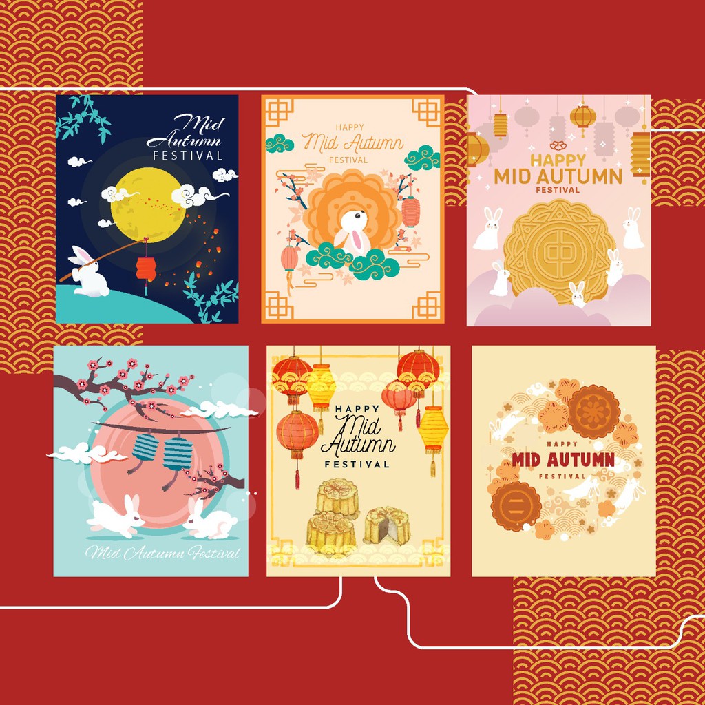 Jual Kartu Ucapan Greetings Card Happy Mid Autumn Mooncake Festival ...