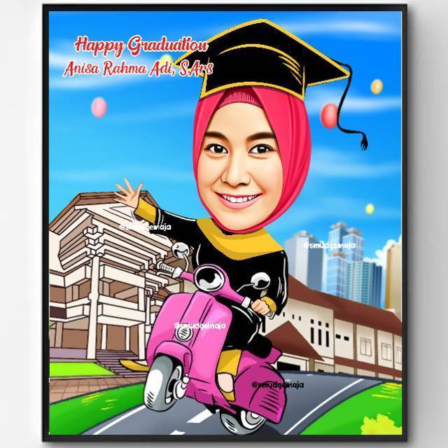 Jual Karikatur Wisuda Kado Wisuda Hadiah Wisuda Karikatur Wajah