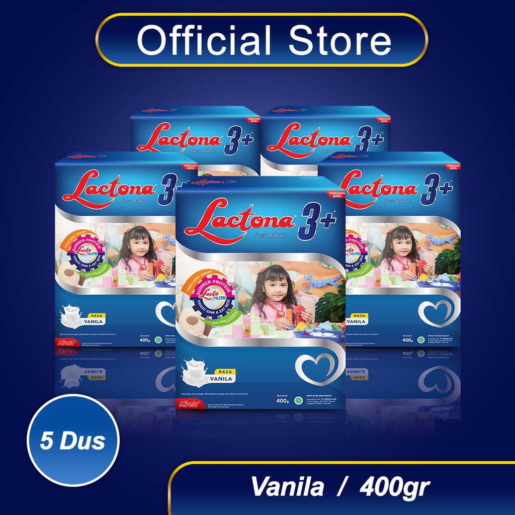 Jual PACKET LACTONA 3+ Susu Pertumbuhan Usia 3 - 12 Tahun 400 Gr X 5 ...