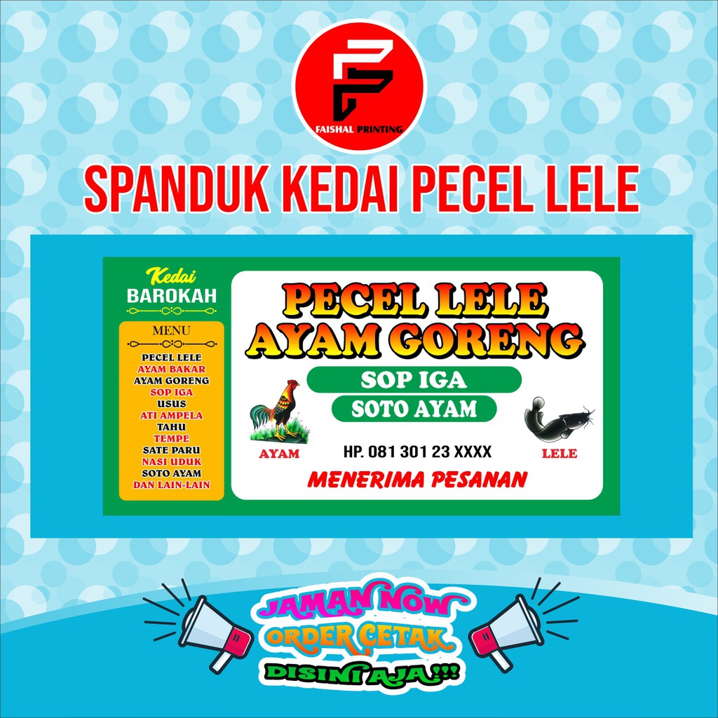 Jual Spanduk / Banner / Backdrop Warung Pecel Lele Ukuran 2 X 1 Meter ...