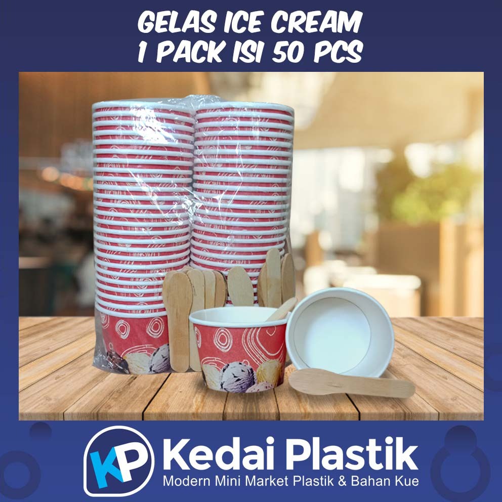 Jual Paper Cup 50ml / Paper Cup Ice Cream / cup es krim 50ml Tanpa ...
