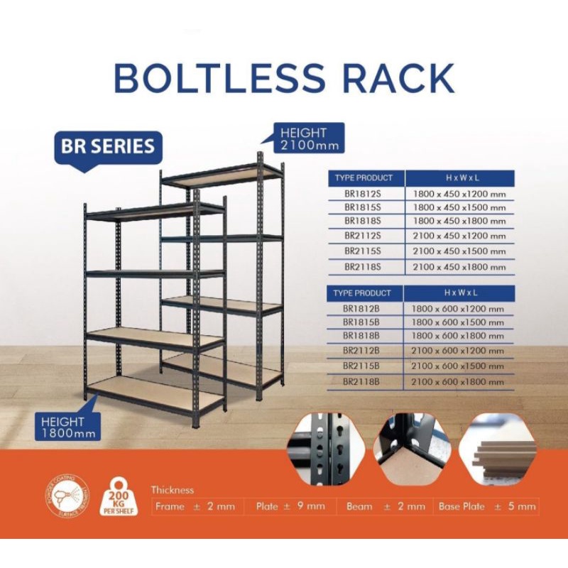 Jual BOLTLESS RACK RAK GUDANG 4 SUSUN LEVEL PANJANG 1.5METER LEBAR 60CM ...
