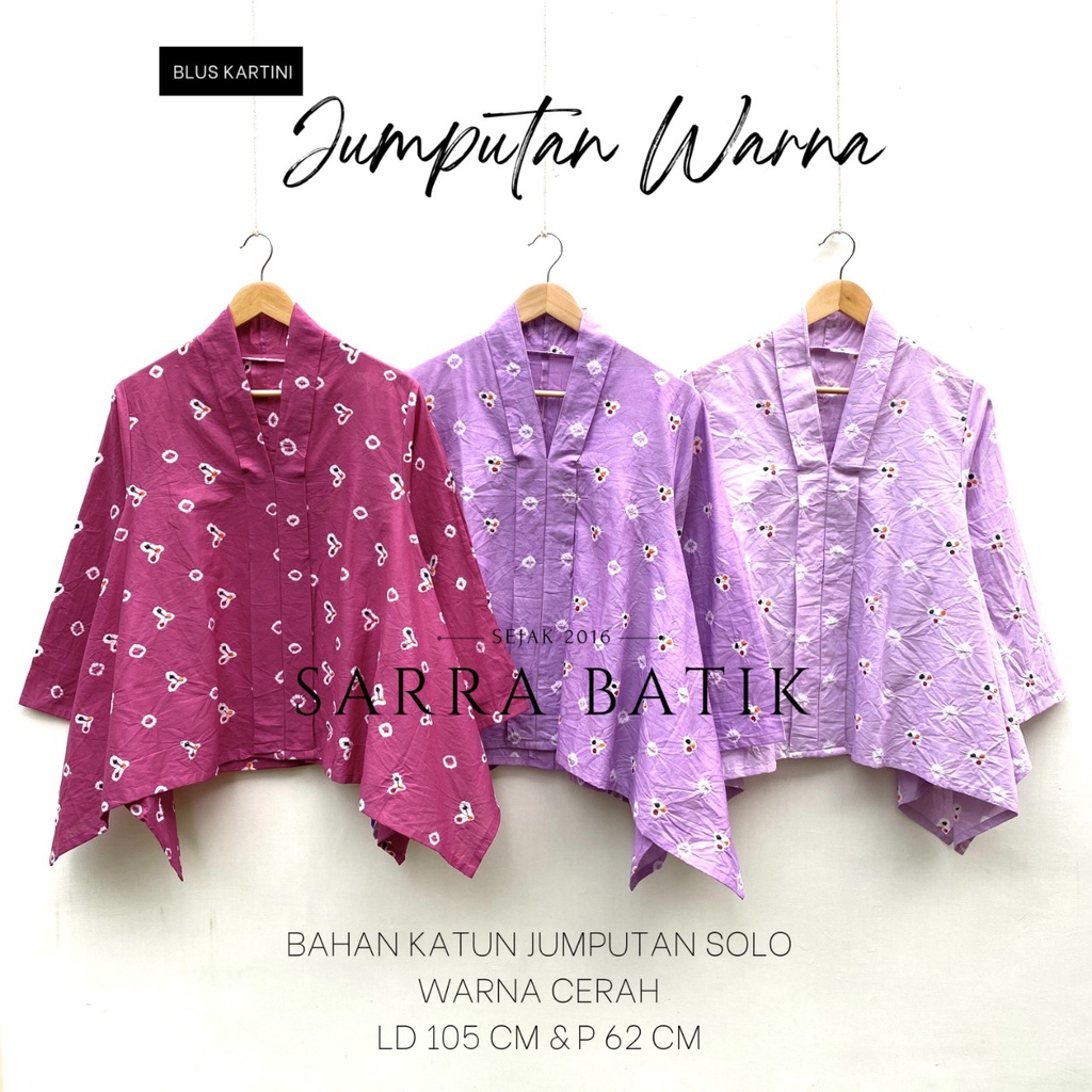 Jual PREMIUM Blus Kartini XXXL Jumputan Warna Series Lilac Soft Wanita ...