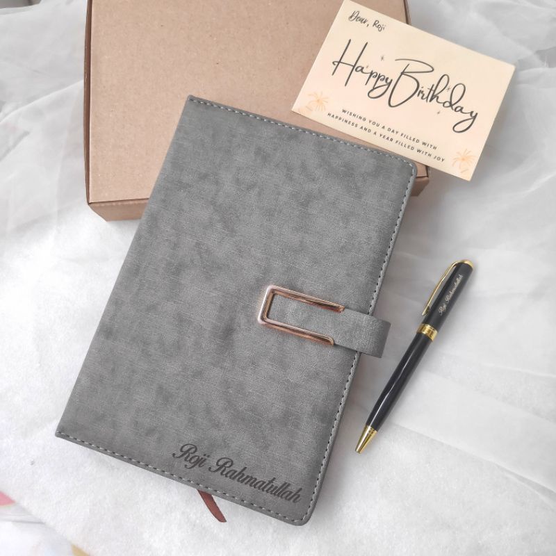 Jual (Bisa Custom Nama/ Logo) Notebook Agenda Kulit Ukuran A5 Buku