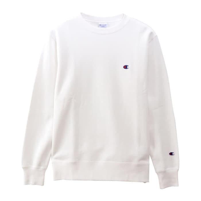 Champion White Crewneck Sweatshirt (Men&#039;s) Size M - Vintage