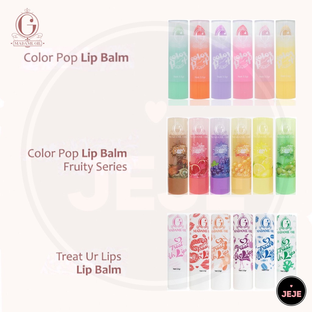 Jual Madame Gie Color Pop Lip Balm Fruity Series Treat Ur Lips | Shopee ...