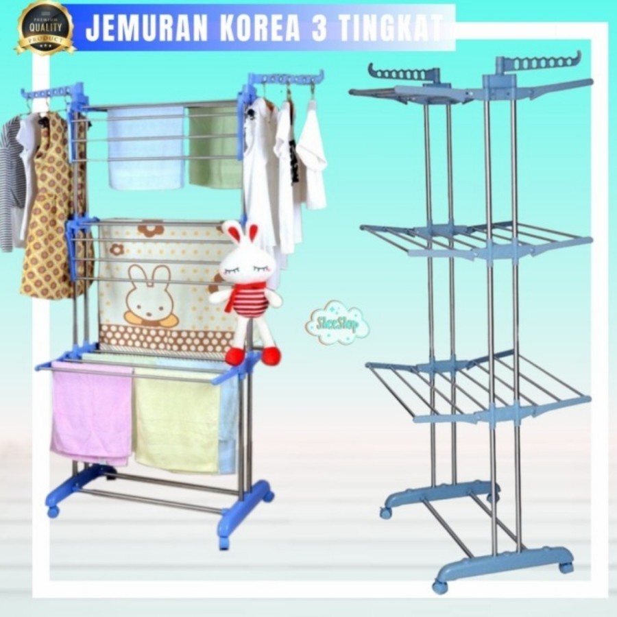 Jual Jemuran Baju Susun Jemuran Korea Rak Susun Tingkat Jemuran