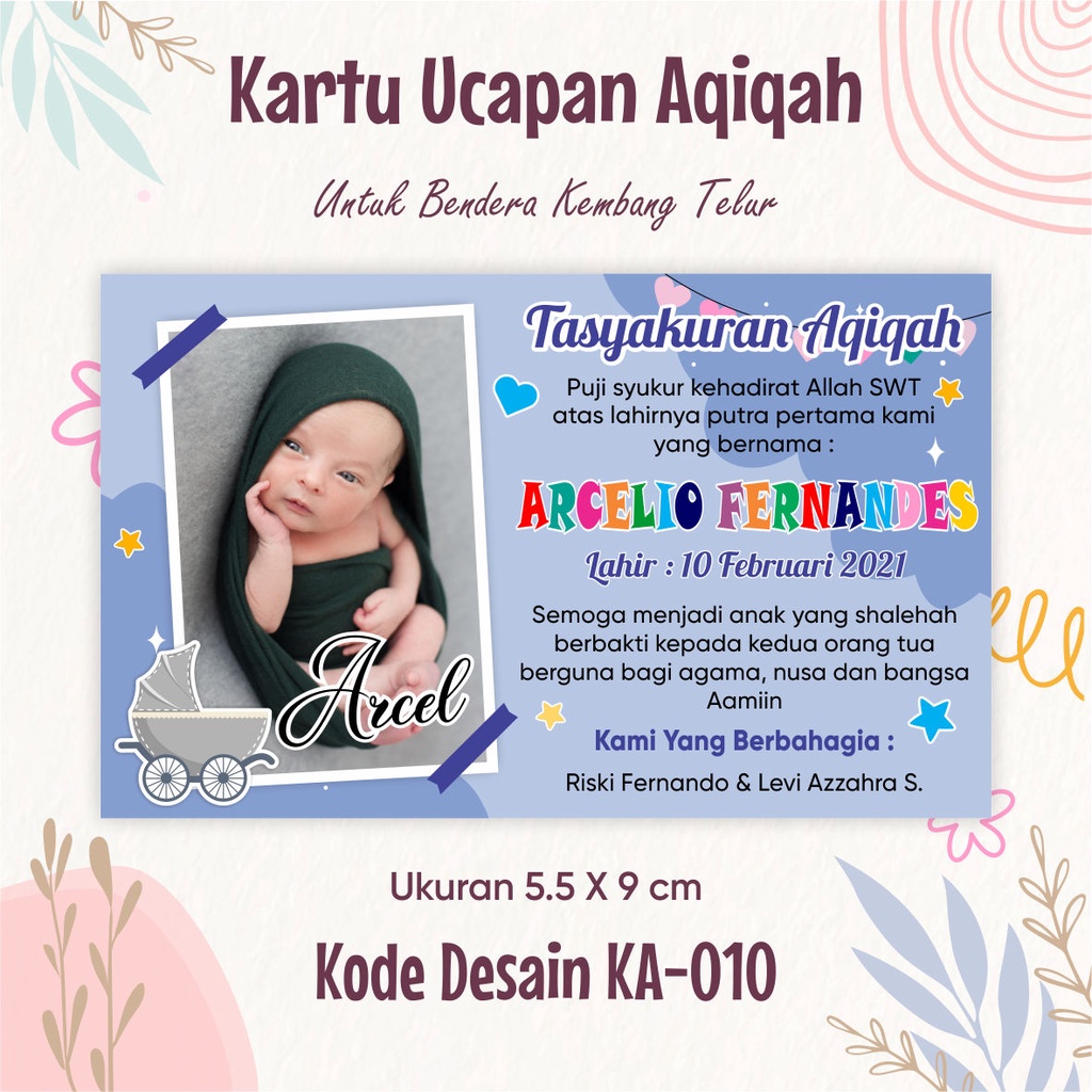 Jual Kartu Kembang Telur Kartu Ucapan Aqiqah Tasyakuran Kode