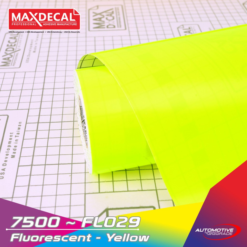 Jual Maxdecal 7500 FL029 Fluorescent Yellow, Color Vinyl Series Sticker ...