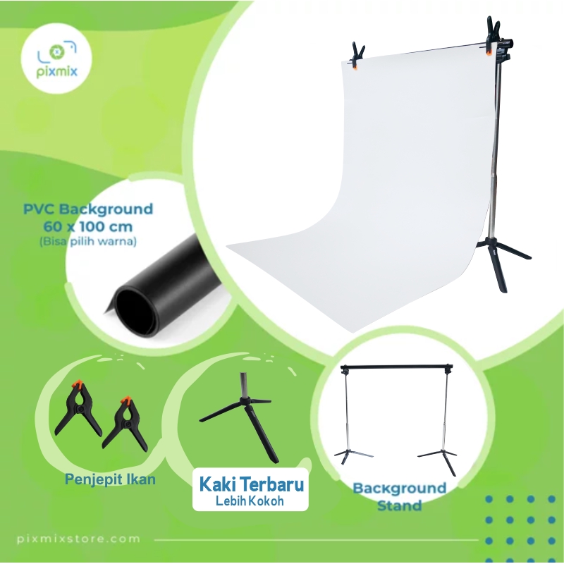 Jual PAKET MINI BACKGROUND STAND - PVC BACKGROUND 60 CM + BACKGROUND ...