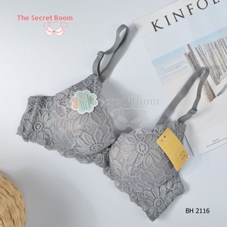 TALLY BH 9018 Bra Tanpa Kawat Busa Sedang Bahan Brokat CUP B - C Kait 4  Renda Anti Gatal