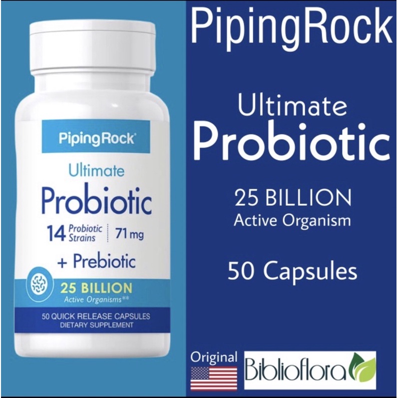 Jual Piping Rock USA Probiotic 14 Strains 25 Billion Organisms 50