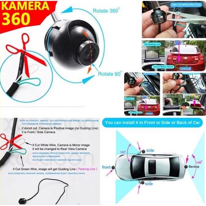 Jual Camera Depan Samping Kamera Mobil 360 CCD | Shopee Indonesia