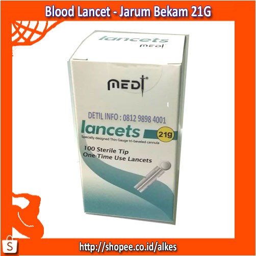 Jual Blood Lancet 21G /Jarum Bekam Medilance Medi Isi 100 / Box ...
