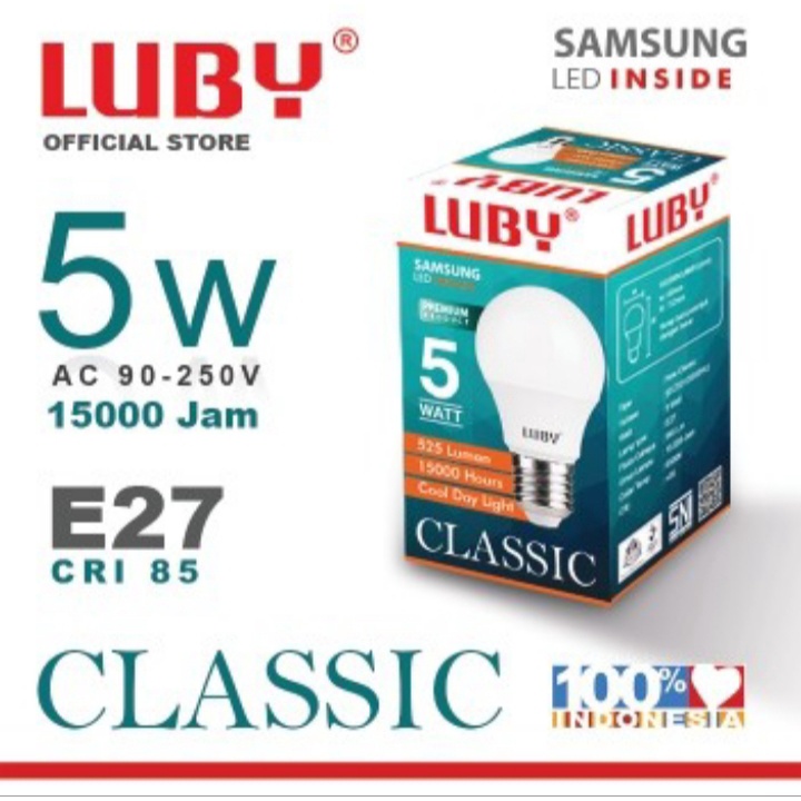 Jual Lampu Led Luby Classic Watt Cool Daylight Shopee Indonesia