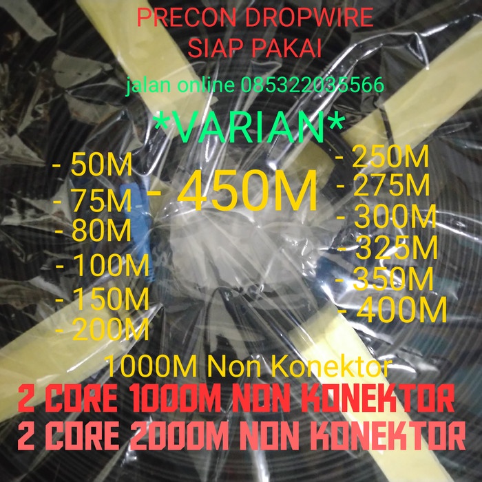 Jual Dropcore 1 core / Cable Fiber Optik Precon / FTTH 300M ( 3 seling ...